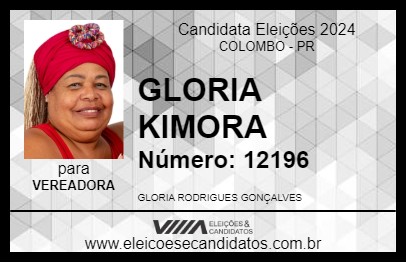 Candidato GLORIA KIMORA 2024 - COLOMBO - Eleições