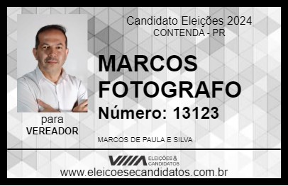 Candidato MARCOS FOTOGRAFO 2024 - CONTENDA - Eleições