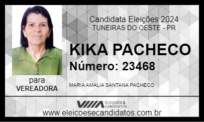 Candidato KIKA PACHECO 2024 - TUNEIRAS DO OESTE - Eleições