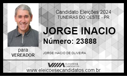 Candidato JORGE INACIO 2024 - TUNEIRAS DO OESTE - Eleições