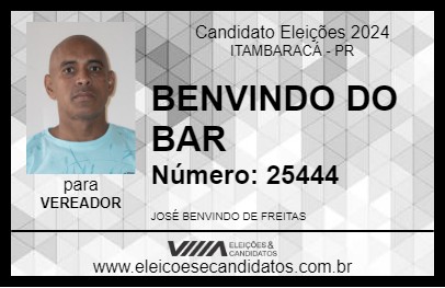 Candidato BENVINDO DO BAR 2024 - ITAMBARACÁ - Eleições