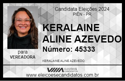 Candidato KEROLAINE AZEVEDO 2024 - PIÊN - Eleições