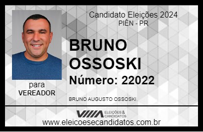 Candidato BRUNO OSSOVSKI 2024 - PIÊN - Eleições