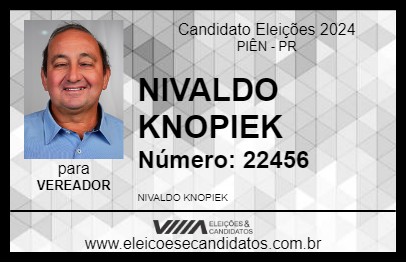 Candidato NIVALDO KNOPIEK 2024 - PIÊN - Eleições