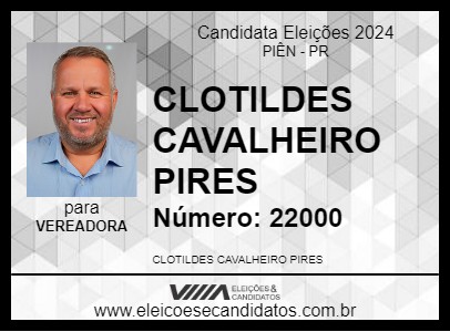 Candidato CLOTILDES CAVALHEIRO PIRES 2024 - PIÊN - Eleições