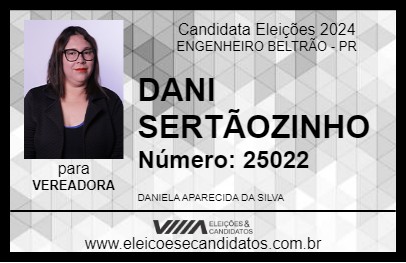 Candidato DANI SERTÃOZINHO 2024 - ENGENHEIRO BELTRÃO - Eleições