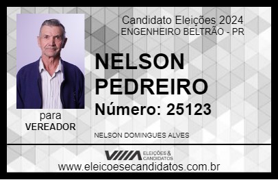 Candidato NELSON PEDREIRO 2024 - ENGENHEIRO BELTRÃO - Eleições