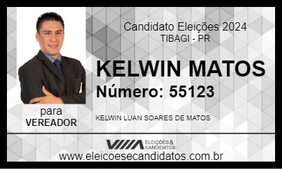 Candidato KELWIN MATOS 2024 - TIBAGI - Eleições