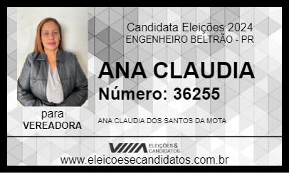 Candidato ANA CLAUDIA 2024 - ENGENHEIRO BELTRÃO - Eleições