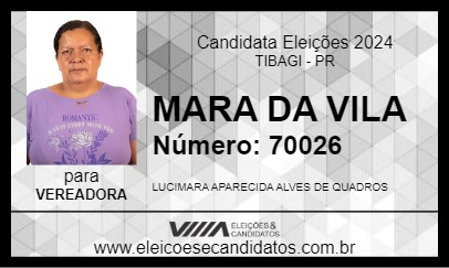 Candidato MARA DA VILA 2024 - TIBAGI - Eleições