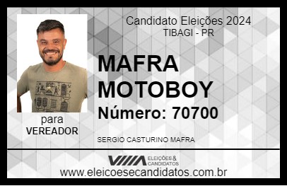 Candidato MAFRA MOTOBOY 2024 - TIBAGI - Eleições