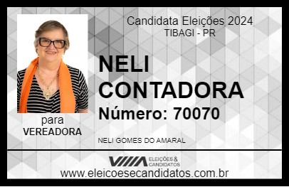 Candidato NELI CONTADORA 2024 - TIBAGI - Eleições