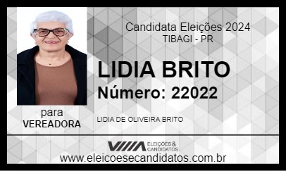 Candidato LIDIA BRITO 2024 - TIBAGI - Eleições