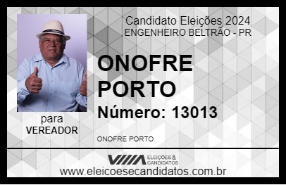 Candidato ONOFRE PORTO 2024 - ENGENHEIRO BELTRÃO - Eleições