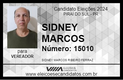 Candidato SIDNEY MARCOS 2024 - PIRAÍ DO SUL - Eleições