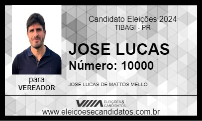 Candidato JOSE LUCAS 2024 - TIBAGI - Eleições