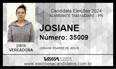 Candidato JOSIANE 2024 - ALMIRANTE TAMANDARÉ - Eleições