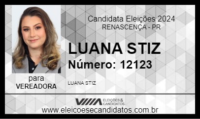 Candidato LUANA STIZ 2024 - RENASCENÇA - Eleições