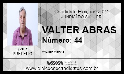 Candidato VALTER ABRAS 2024 - JUNDIAÍ DO SUL - Eleições