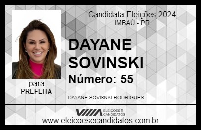 Candidato DAYANE  SOVINSKI 2024 - IMBAÚ - Eleições