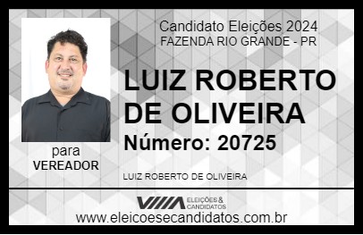 Candidato LUIZ ROBERTO 2024 - FAZENDA RIO GRANDE - Eleições