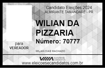 Candidato WILIAN DA PIZZARIA 2024 - ALMIRANTE TAMANDARÉ - Eleições