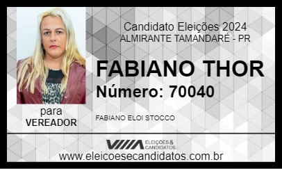 Candidato FABIANO THOR 2024 - ALMIRANTE TAMANDARÉ - Eleições