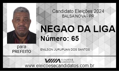 Candidato NEGAO DA LIGA 2024 - BALSA NOVA - Eleições