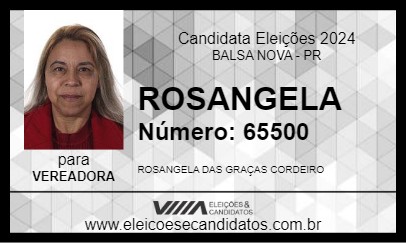 Candidato ROSANGELA  2024 - BALSA NOVA - Eleições