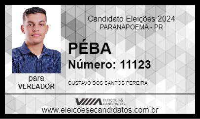 Candidato PÉBA 2024 - PARANAPOEMA - Eleições