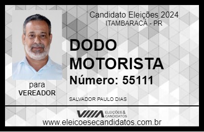 Candidato DODO MOTORISTA 2024 - ITAMBARACÁ - Eleições