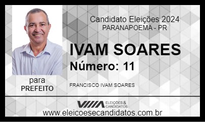 Candidato IVAM SOARES 2024 - PARANAPOEMA - Eleições