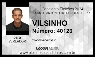 Candidato VILSINHO 2024 - SANTO ANTÔNIO DO SUDOESTE - Eleições