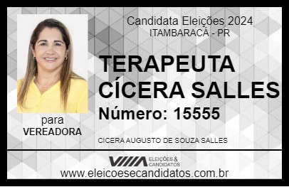 Candidato TERAPEUTA CÍCERA SALLES 2024 - ITAMBARACÁ - Eleições