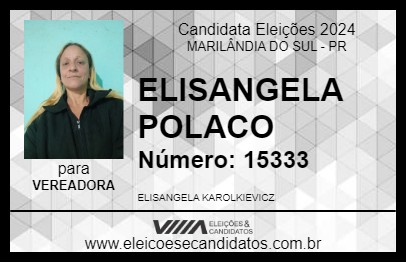 Candidato ELISANGELA POLACO 2024 - MARILÂNDIA DO SUL - Eleições