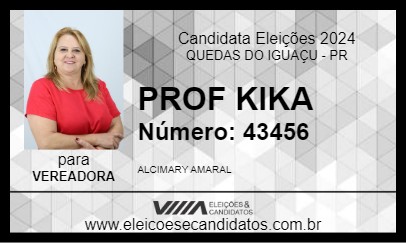 Candidato PROF KIKA 2024 - QUEDAS DO IGUAÇU - Eleições