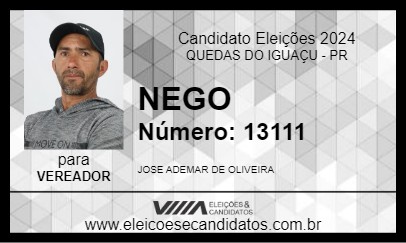 Candidato NEGO 2024 - QUEDAS DO IGUAÇU - Eleições