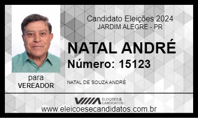 Candidato NATAL ANDRÉ 2024 - JARDIM ALEGRE - Eleições