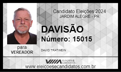 Candidato DAVISÃO 2024 - JARDIM ALEGRE - Eleições