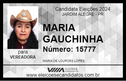 Candidato MARIA GAUCHINHA 2024 - JARDIM ALEGRE - Eleições