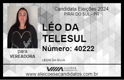 Candidato LÉO DA TELESUL 2024 - PIRAÍ DO SUL - Eleições