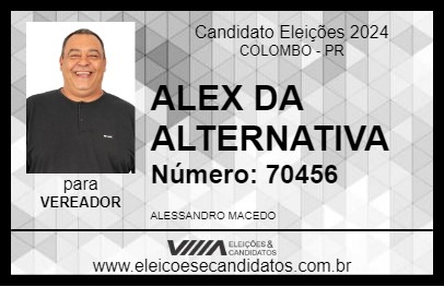 Candidato ALEX DA ALTERNATIVA 2024 - COLOMBO - Eleições