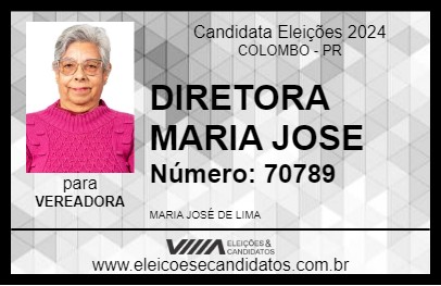 Candidato DIRETORA MARIA JOSE 2024 - COLOMBO - Eleições