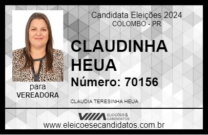 Candidato CLAUDINHA HEUA 2024 - COLOMBO - Eleições