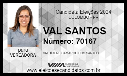 Candidato VAL SANTOS 2024 - COLOMBO - Eleições