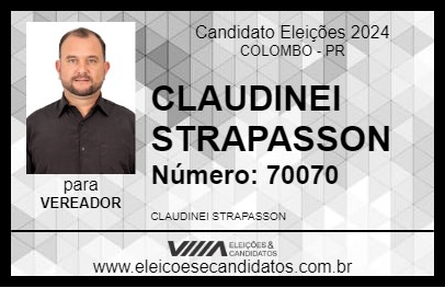 Candidato CLAUDINEI STRAPASSON 2024 - COLOMBO - Eleições