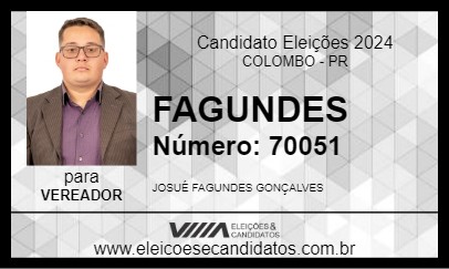 Candidato FAGUNDES 2024 - COLOMBO - Eleições