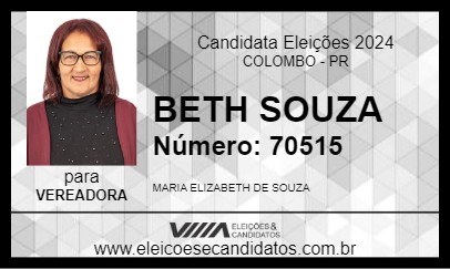 Candidato BETH SOUZA 2024 - COLOMBO - Eleições