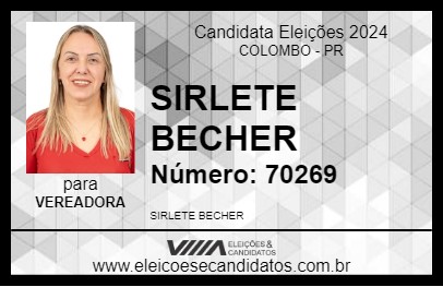 Candidato SIRLETE BECHER 2024 - COLOMBO - Eleições