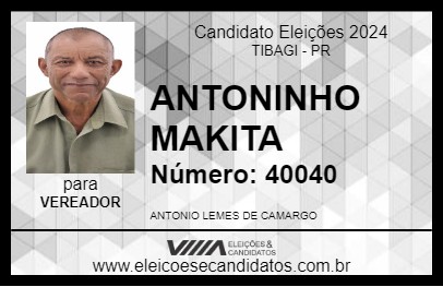 Candidato ANTONINHO MAKITA 2024 - TIBAGI - Eleições